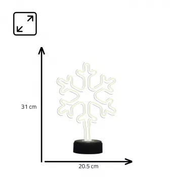 Manta SNL84WH LED Schneeflocken-Deko-Leuchte, Kaltweiß, batteriebetrieben, hängend, Kunststoff, Weiß, 200 mm