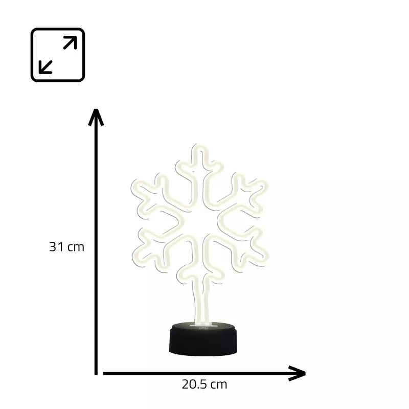 Manta SNL84WH LED Schneeflocken-Deko-Leuchte, Kaltweiß, batteriebetrieben, hängend, Kunststoff, Weiß, 200 mm