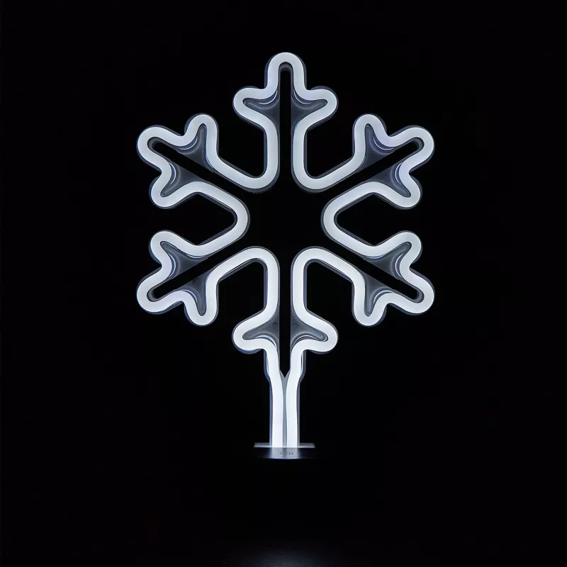 Manta SNL84WH LED Schneeflocken-Deko-Leuchte, Kaltweiß, batteriebetrieben, hängend, Kunststoff, Weiß, 200 mm
