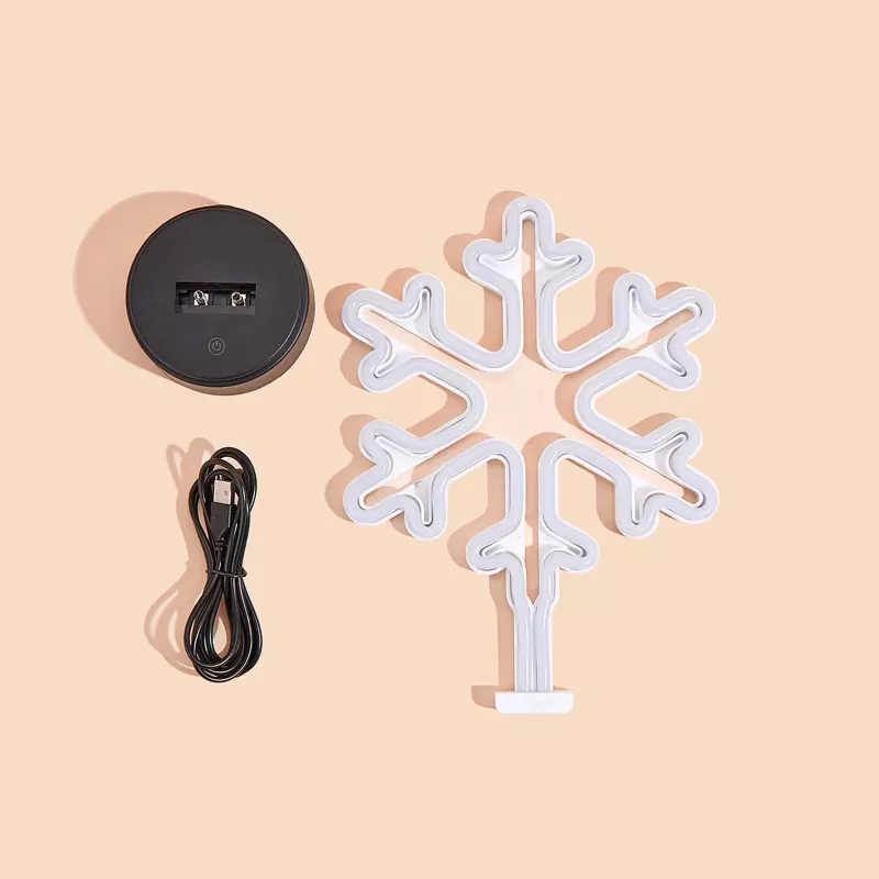 Manta SNL84WH LED Schneeflocken-Deko-Leuchte, Kaltweiß, batteriebetrieben, hängend, Kunststoff, Weiß, 200 mm