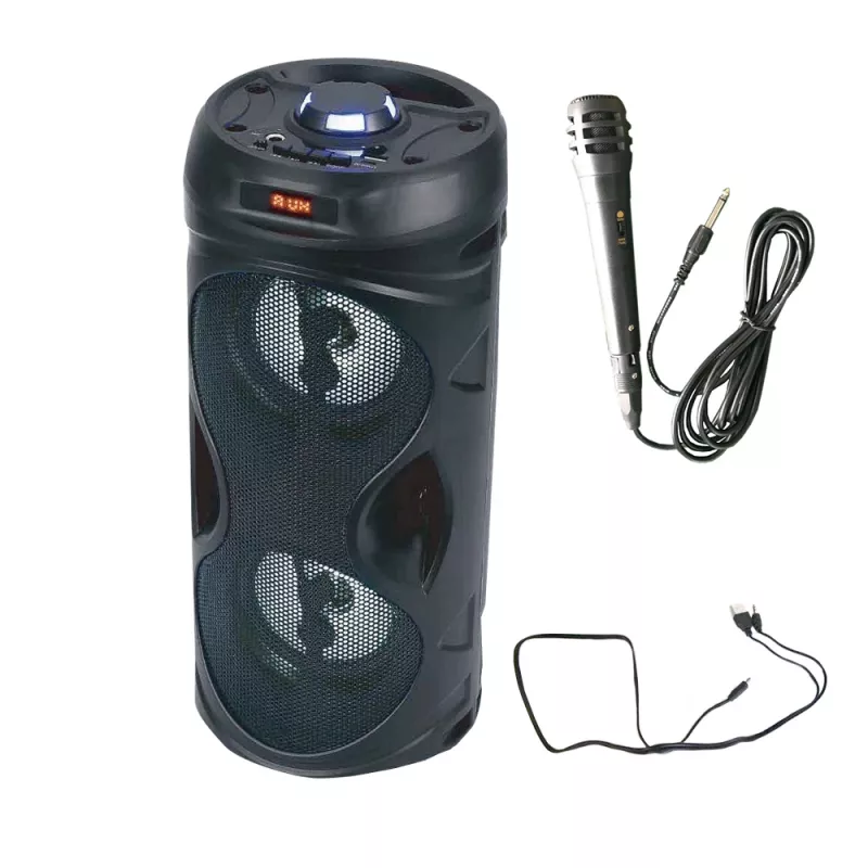 Manta SPK815 tragbarer Bluetooth-Party-Lautsprecher mit Karaoke, 30W RMS, Disco-LED, FM-Radio, USB/SD/AUX