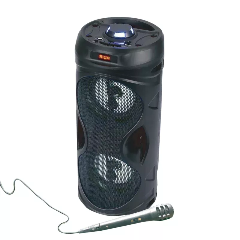 Manta SPK815 tragbarer Bluetooth-Party-Lautsprecher mit Karaoke, 30W RMS, Disco-LED, FM-Radio, USB/SD/AUX