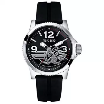 MARC ECKO E08503G1 Herren Edelstahl Quarz Uhr 43mm schwarzes Zifferblatt