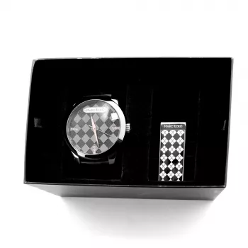 MARC ECKO Herren Armbanduhr E11591G1 - 45mm Quarz Analog Schwarz Zifferblatt Silber Armband