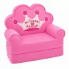 MARKA NIEZDEFINIOWANA Relaxsessel Sofa-Liege mit Krone 2-in-1 für Kinder Soft Pink