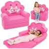 MARKA NIEZDEFINIOWANA Relaxsessel Sofa-Liege mit Krone 2-in-1 für Kinder Soft Pink