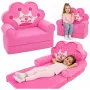 MARKA NIEZDEFINIOWANA Relaxsessel Sofa-Liege mit Krone 2-in-1 für Kinder Soft Pink