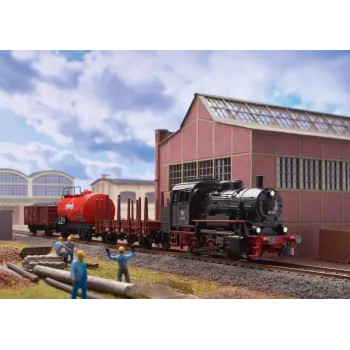 Märklin 29890 Digitales Starterset Güterzug mit BR 89.0 Dampflokomotive, C-Gleis, Mobile Station, H0 Maßstab (1:87), Epoche III