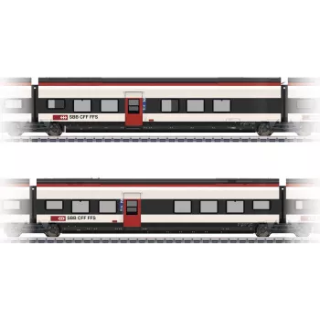 Märklin 43462 H0 Ergänzungswagen-Set 2 für SBB Giruno: 2. Klasse Wagen D(B9) und E(B8)