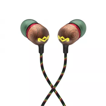 Marley Smile Jamaica In-Ear Kabelgebundene Ohrhörer mit Mikrofon und USB-C, 9-mm-Treiber – Rasta (EM-JE042-RA)