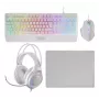 Mars Gaming MCP124PROWFR 4-in-1 Gaming Bundle (Tastatur, Maus, Headset, Mauspad) Weiß