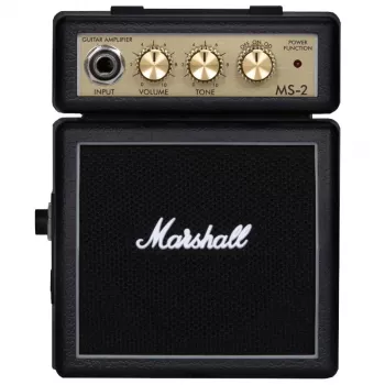 Marshall MS-2 Classic Micro Gitarrenverstärker - 1W Solid State, 2 Kanäle, Batteriebetrieben, Schwarz