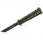 Martinez Albainox K25 Balisong Butterfly Messer Grüner Aluminiumgriff Edelstahl Clip-Point-Klinge