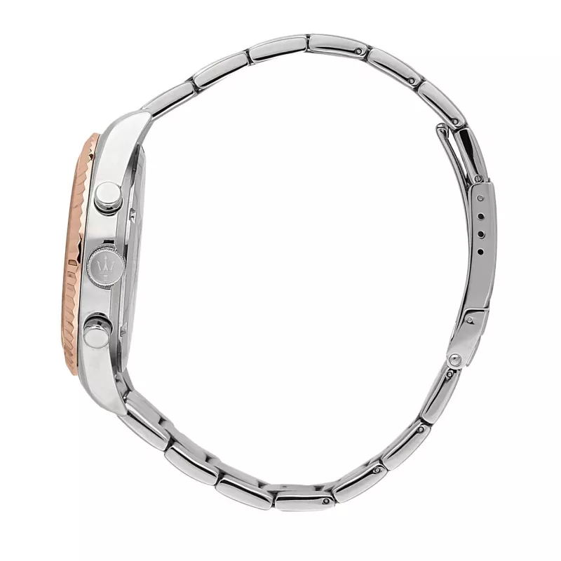 Maserati Herren Potenza Quarz Analoguhr R8853100040 43mm schwarzes Zifferblatt schwarzes Leder