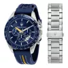 Maserati Herren Quarz-Chronograph Uhr R8871612039 45mm Edelstahl Schwarzes Zifferblatt Lederarmband