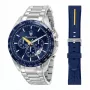 Maserati Herren Quarz-Chronograph Uhr R8871612039 45mm Edelstahl Schwarzes Zifferblatt Lederarmband