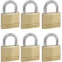Master Lock 140EURSIX 6er-Pack gleichschließende Vorhängeschlösser 22mm Messingkörper