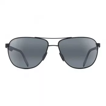 MAUI JIM Herren 728-2M Polarisierte Sonnenbrille - Matt-Schwarzer Rahmen, Neutralgraue Gläser
