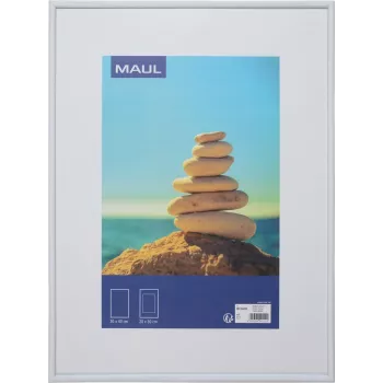 MAUL 1935802 Einzelbildrahmen 30 x 40 cm, Weißes MDF mit splitterfestem Polycarbonat-Front, wandmontierbar