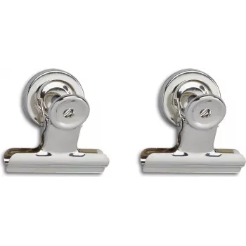 MAUL Briefclip mit starkem Magnet, 50 mm, vernickeltes Metall, 20 mm Klemmweite, 1 Stück 2185096
