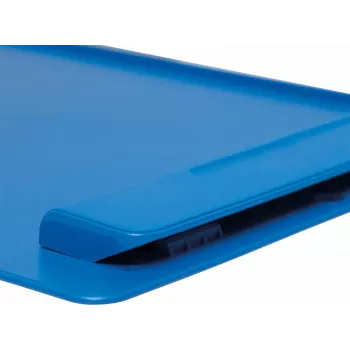 MAUL Maulgo Recycling-Klemmbrett A4 Blau - 80% Recyclingkunststoff, starker Metallclip, einziehbare Aufhängeschlaufe 2325137.ECO