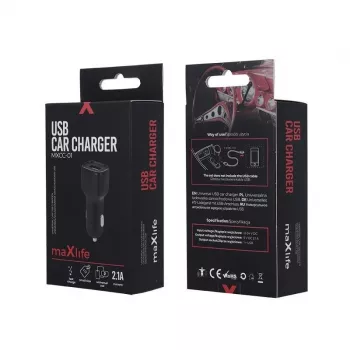 MAXLIFE MXCC-01 Fast Charge 2.1A Auto-Ladegerät - Schwarz