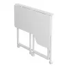 MCN Maclean Klapptisch L-förmig Weiß 100x65 cm mobil mit feststellbaren Rollen MC-1250 L/W