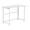 MCN Maclean Klapptisch L-förmig Weiß 100x65 cm mobil mit feststellbaren Rollen MC-1250 L/W