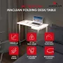 MCN Maclean Klapptisch L-förmig Weiß 100x65 cm mobil mit feststellbaren Rollen MC-1250 L/W