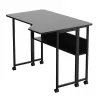 MCN Maclean Klapp-Schreibtisch/-Tisch, schwarz, mobil, 100x73 cm, max. 50 kg, gewinkelt, L-förmig, MC-126 L/B