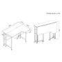 MCN Maclean Klapp-Schreibtisch/-Tisch, schwarz, mobil, 100x73 cm, max. 50 kg, gewinkelt, L-förmig, MC-126 L/B