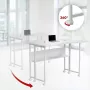 MCN Maclean MC-126 L/W klappbarer L-förmiger Schreibtisch, Weiß, mobil, 100x73 cm, 50 kg Belastung