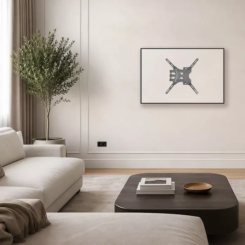MCN Maclean MC-190 Vollbewegliche TV-Wandhalterung für 32-55 Zoll Bildschirme, VESA bis 400x400, 25 kg, Schwarz