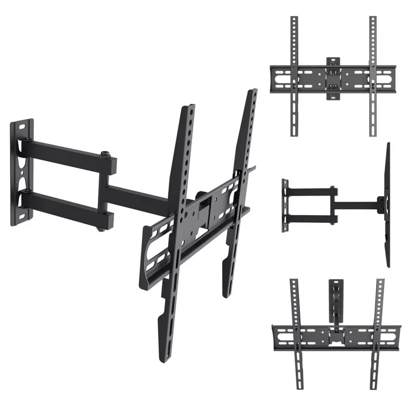 MCN Maclean MC-191 Full Motion TV-Wandhalterung für 32-55 inch Bildschirme, VESA 400x400, 30 kg, Schwarz