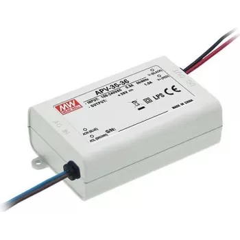 MEAN WELL APV-35-24 36W 24V Konstantspannungs-LED-Treiber, 90-264V AC Eingang, passive Kühlung, Weiß