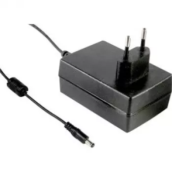 MEAN WELL GST25E48-P1J 25W 48V DC Desktop-Netzteil mit 2,1x5,5mm Stecker, Schwarz