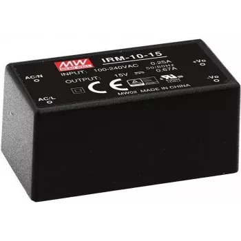 MEAN WELL IRM-10-24 - 10 W - 85 - 264 V - ITE EN/UL/IEC 60950 - Schwarz - 25,4 mm - 45,7 mm