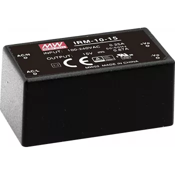 MEAN WELL IRM-10-5 10W 5V 2A gekapseltes PCB-Montage-Netzteil, 85-264VAC Eingang, Schwarz