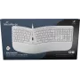 MediaRange MROS272 Ergonomische Kabelgebundene Tastatur, Split-Design, 124 Tasten, Integriertes Scrollrad, Weiß