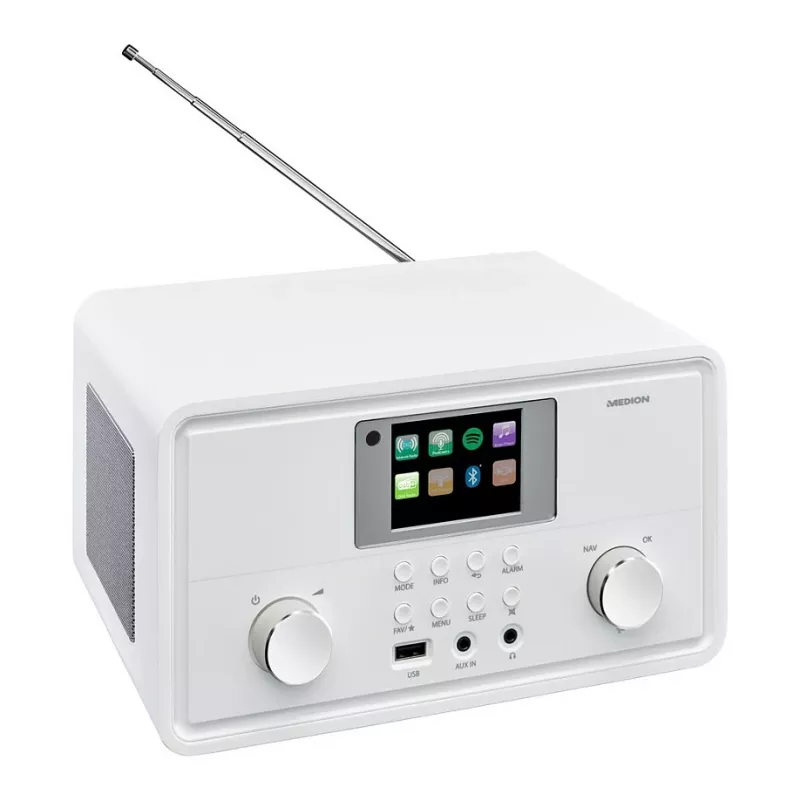 MEDION MD 88069 Internetradio mit DAB+, FM, Bluetooth und WLAN, Weiß