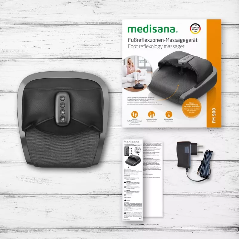 Medisana FM 900 Shiatsu-Fußmassagegerät mit Wärme, Schwarz/Grau