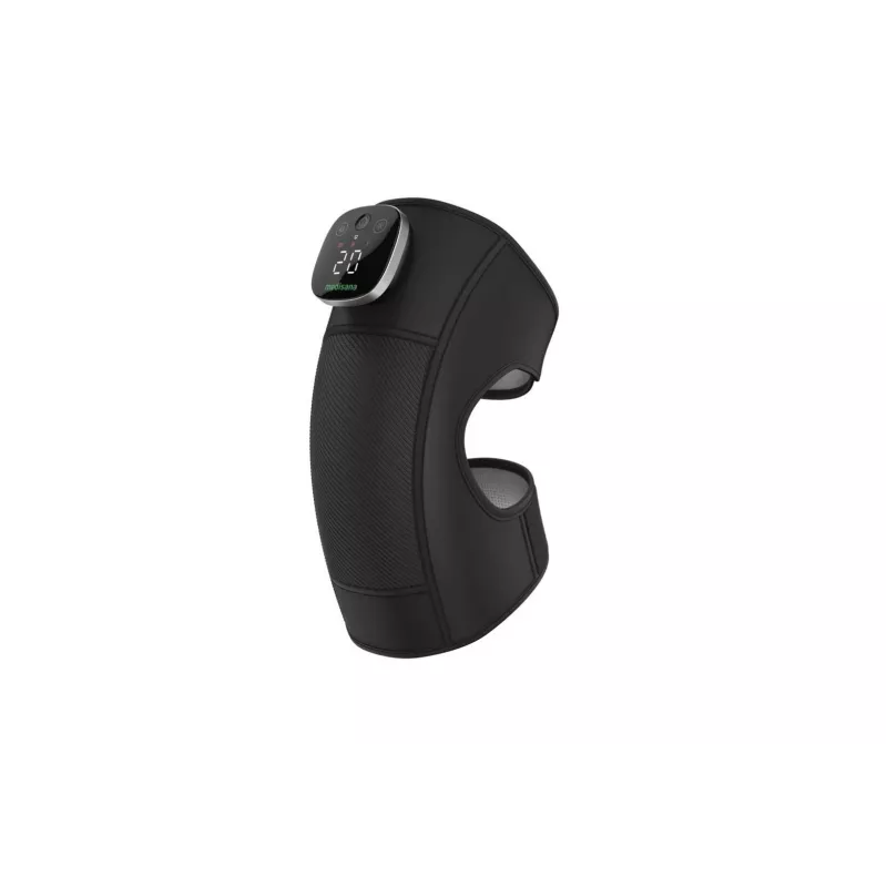 MEDISANA KM 100 Knie-Vibrationsmassagerät mit Wärme und Kompression, 3 Programme, 3 Intensitäten, LCD, wiederaufladbar, Grau/Schwarz