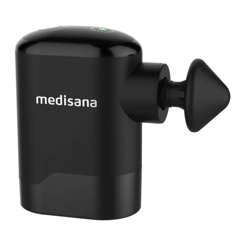 Medisana MG 120 Pocket Massage Gun Percussion Massagegerät mit 4 Aufsätzen, USB-C wiederaufladbar, 4 Intensitätsstufen, kompakte Reisegröße