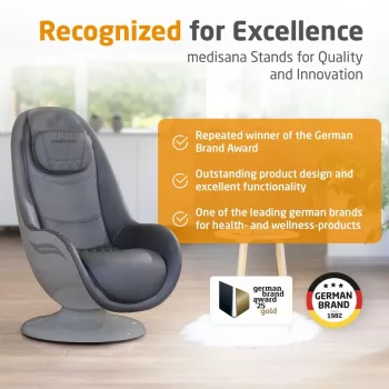 MEDISANA RS 670 Lounge Chair Shiatsu Massagesessel mit Wärme und Vibration, Schwarz/Anthrazit