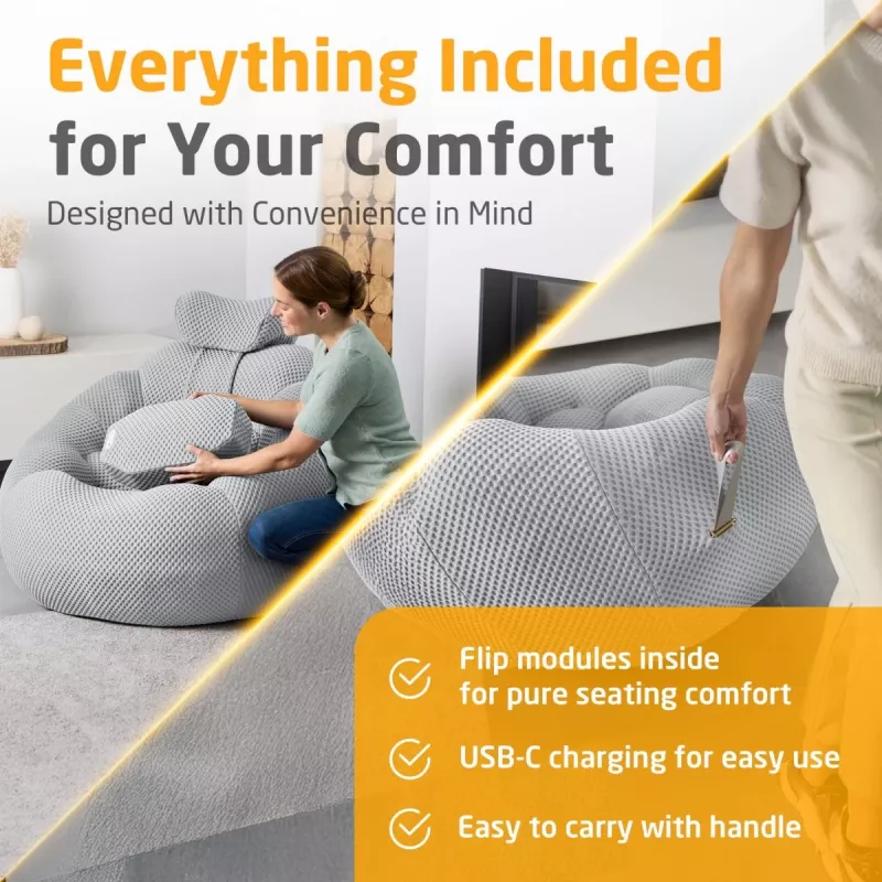 Medisana RS100 Bubble Sofa mit Massage, Grau