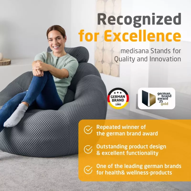 Medisana RS150 Bubble Sofa mit Massage Dunkelgrau
