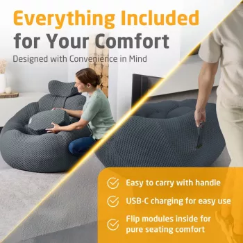Medisana RS150 Bubble Sofa mit Massage Dunkelgrau