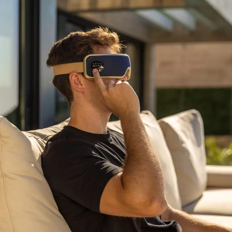 Medivon Horizon Pro 2 Augenmassagegerät mit Luftdruck, Vibration, Wärme, Bluetooth, USB-C, 1600 mAh