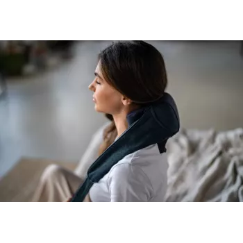 Medivon Hyperion Collar Shiatsu Nacken- und Schultermassagegerät mit Wärme, 8 Massageköpfen, 3 Intensitätsstufen, Schwarz/Grau