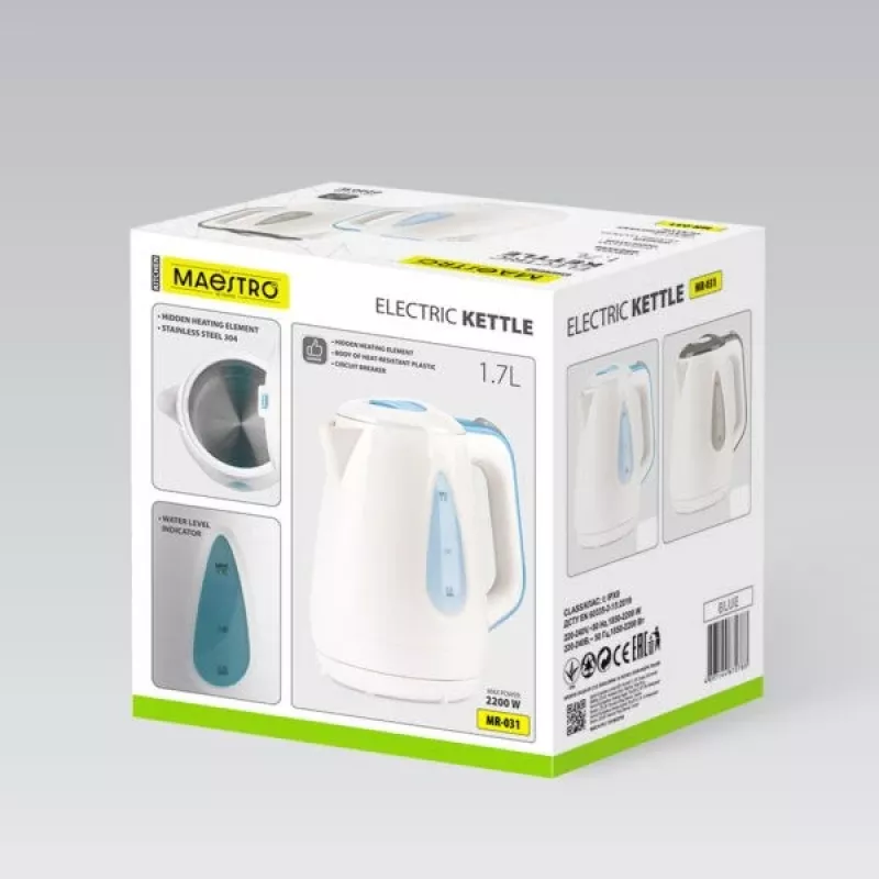 MEO MAESTRO Wasserkocher 1,7 l 2200 W Blau MR-031-BLUE